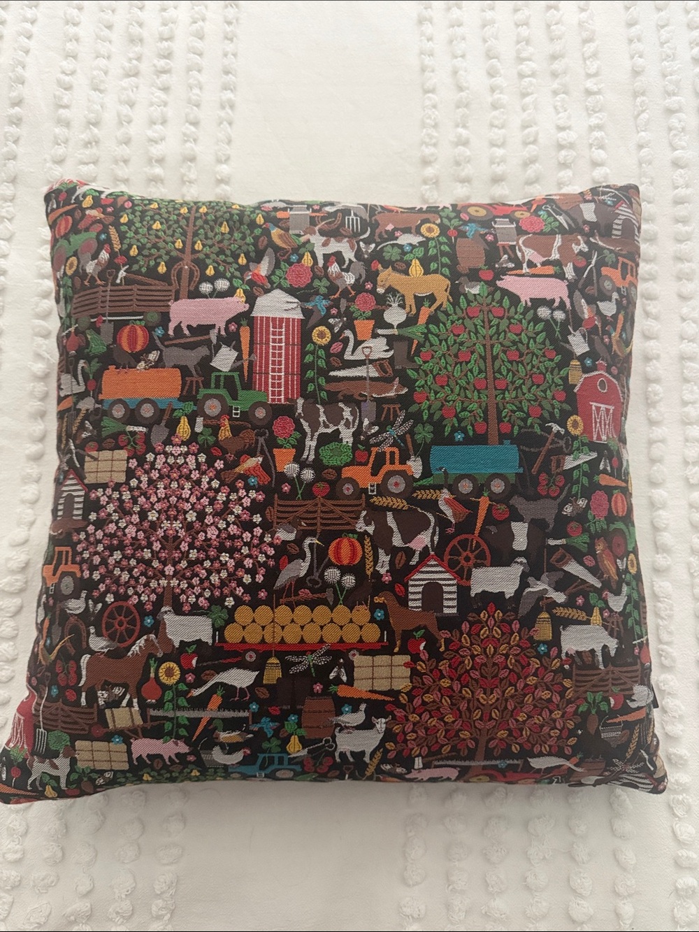 Maharam Bavaria Farmhouse Farm Animals Pattern Throw Pillow by Studio Job